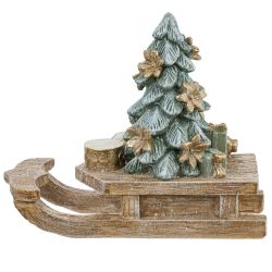 GAEM Фигурка декоративная "Елочка на санках", L11 W4,5 H10 см