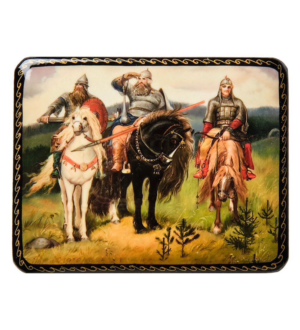ШК-19/34 Шкатулка в технике декупаж «Три богатыря» (10х8х3,5)