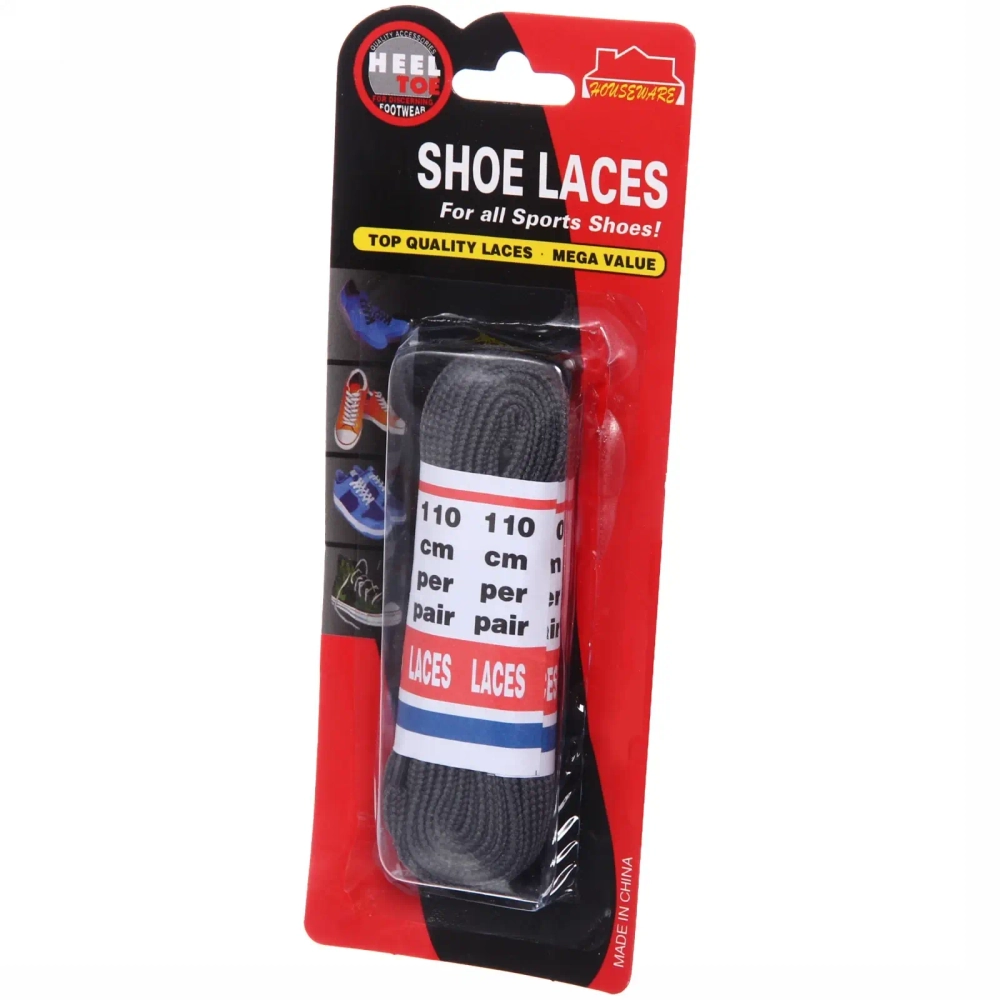 Шнурки для обуви «Классические», плоское сечение, цвет серый, 1 пара, 110см