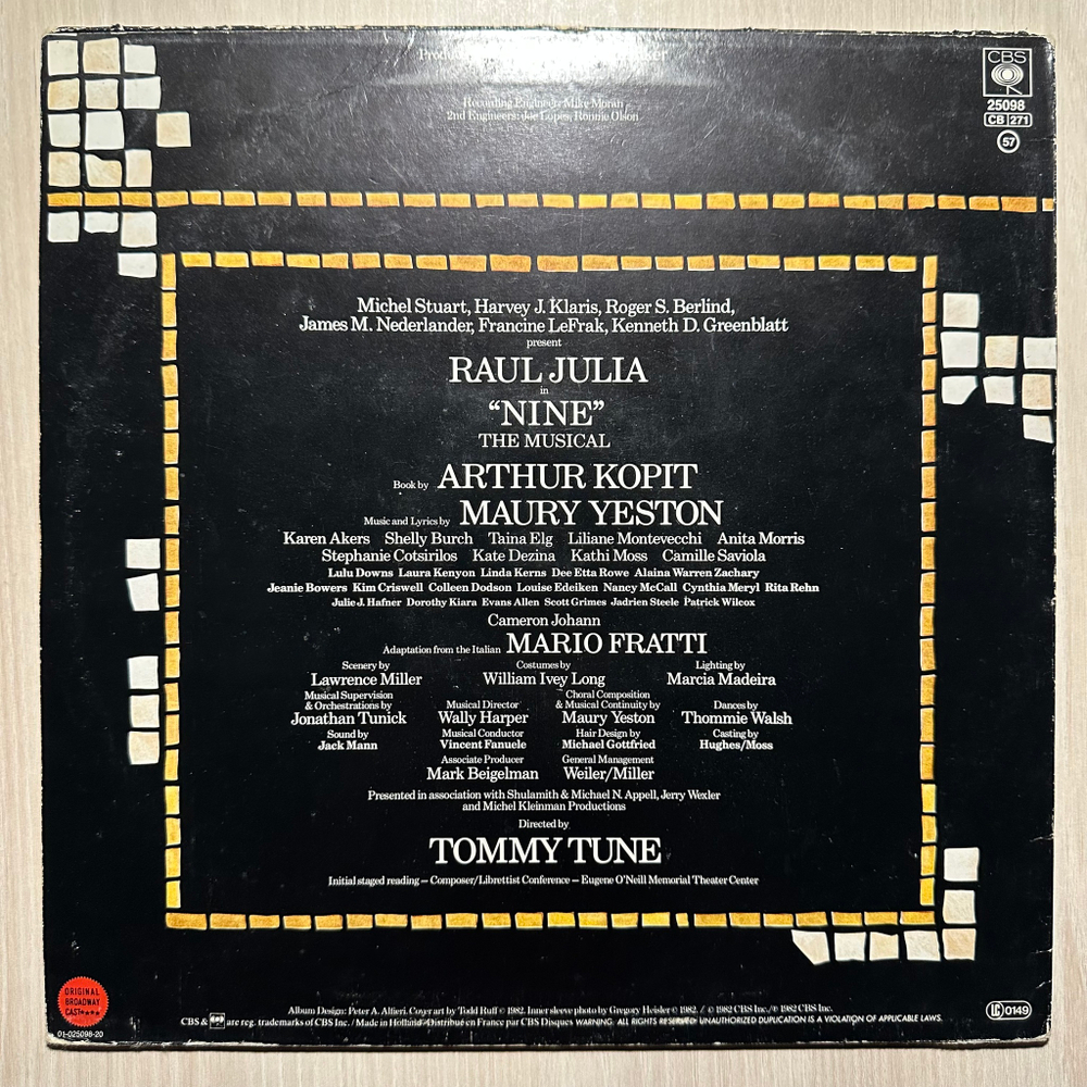 Maury Yeston, Raul Julia - Nine - Original Cast Album (Голландия 1982г.)