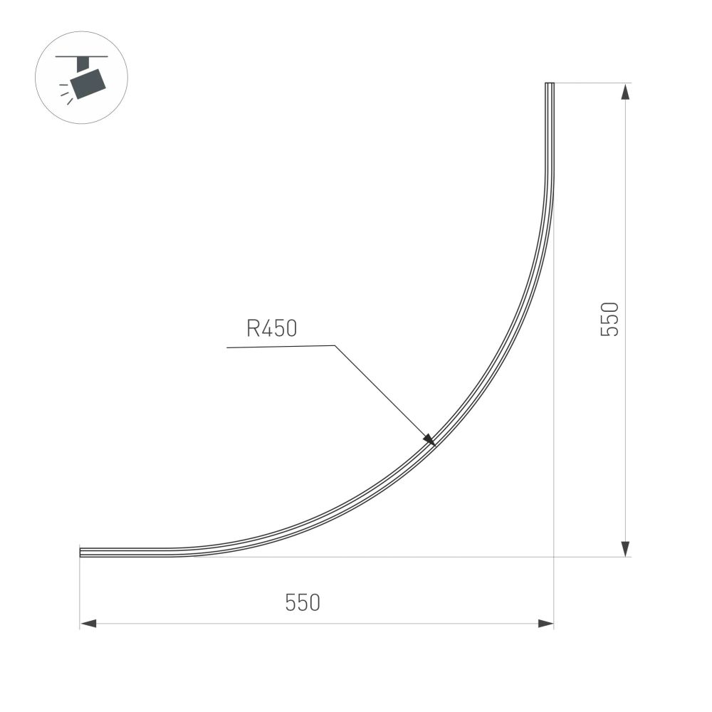 Трек MAG-MICROCOSM-TRACK-1115-ARC-R900 (BK) (Arlight, IP20) 043248