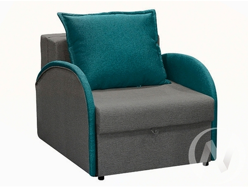 Кресло-кровать НЕО-59 (КР/КР) подушка Lovely 30 (морская волна) посадка Lovely 6 (дымчато-серый)