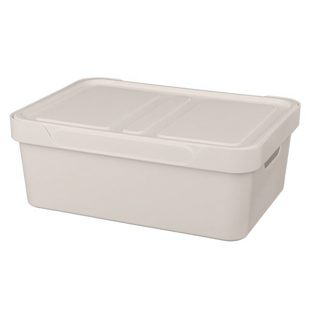 Ящик с крышкой универсальный "luxe", 380х276х140 мм, 12л (светло-бежевый)