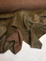 Пальтовая ворсовая меланжевая шерсть с сури альпакой (Bottega Veneta, 70%сури альпака/30%шерсть, Темный мускат, 152, 349 гр/м2)