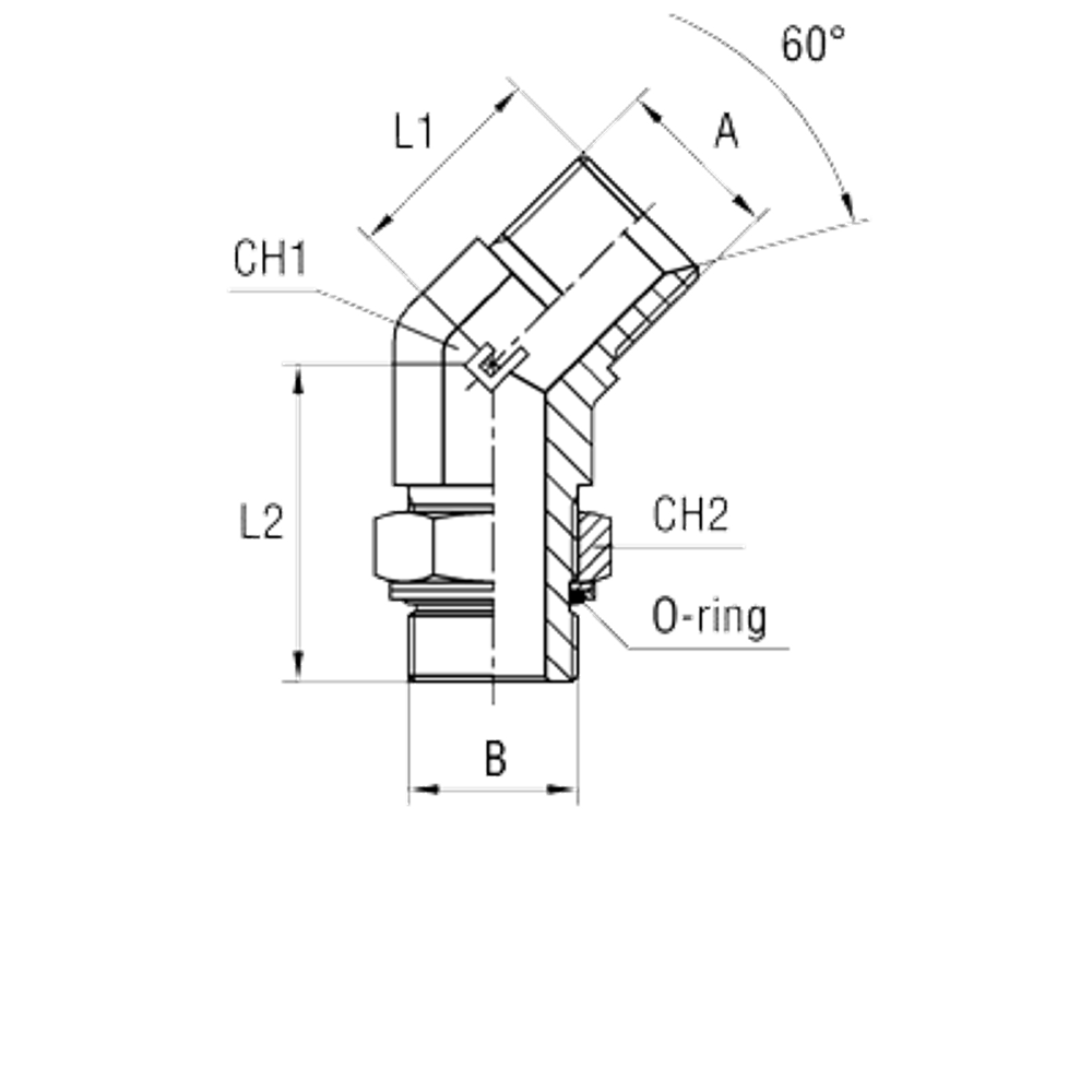 Штуцер FRG45 BSP 3/8 - BSP 3/8