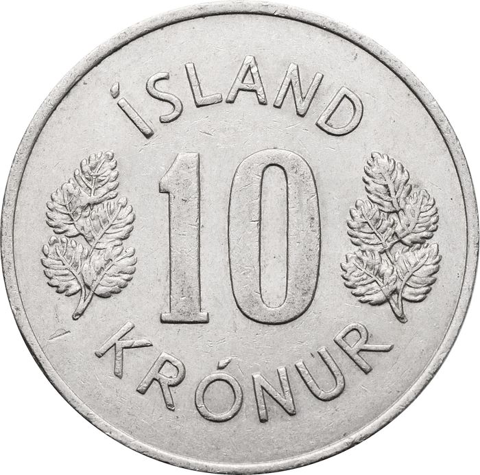 10 крон 1967-1980 Исландия