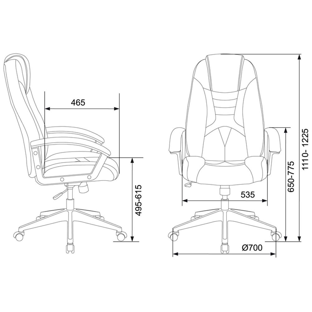 Кресло игровое ZOMBIE 8/8N/BLACK, PL, экокожа черный, топ-ган (до 180кг)