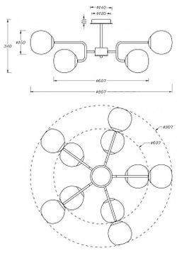 Люстра на штанге Maytoni Erich MOD221PL-10N