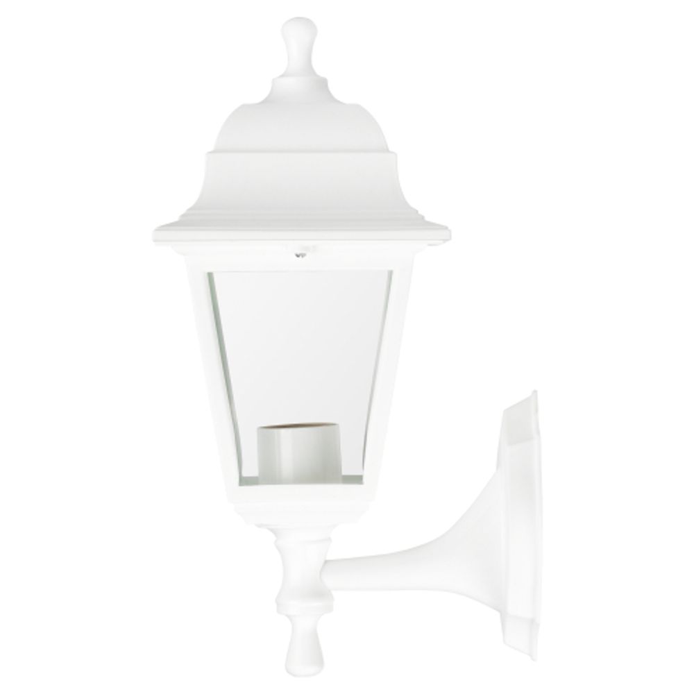 Садово-парковый светильник ЭРА НБУ 04-60-001 белый 4 гранный настенный IP44 Е27 max60Вт | Садово-парковые светильники