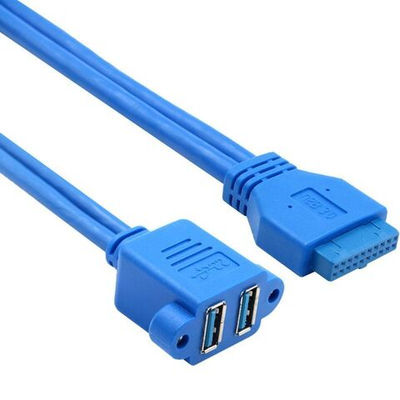 USB 3.0 (x2) - 20pin кабель внутренний встраиваемый 50 см объединённые гнёзда вертикально
