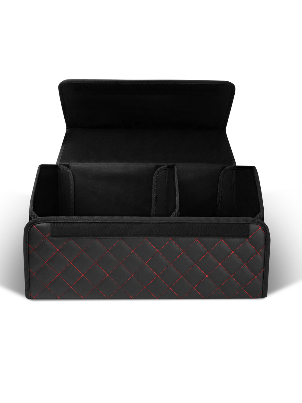 Органайзер в багажник LION Экокожа Ромб размер 50*30*30см черный/красный