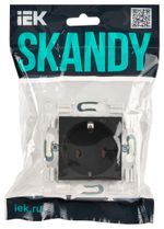 SKANDY Розетка с заземлением без защитных шторок 16А SK-R05T титан IEK