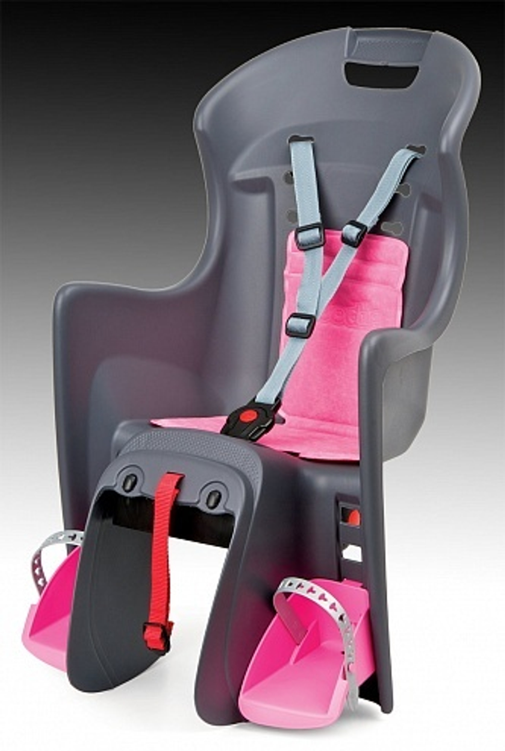 Детское кресло заднее Polisport BOODIE CFS крепление на багажник, grey/pink