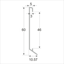 Алюминиевый плинтус для ковролина 60мм ПО-194 чёрный матовый 2700 мм