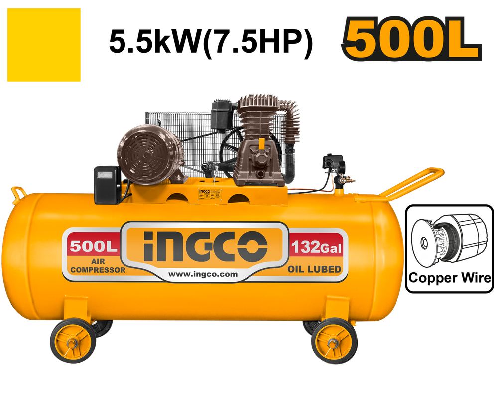 Компрессор INGCO AC755001 INDUSTRIAL 500 л 5,5 кВт
