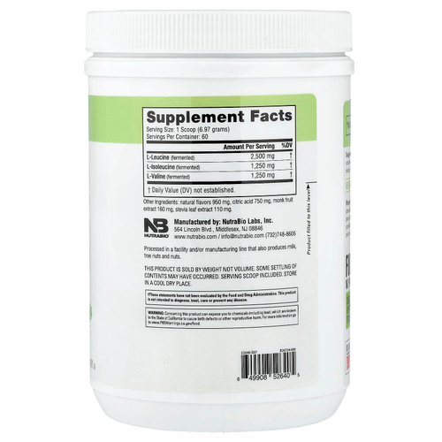 NutraBio, BCAA 5000, лимонад, 418 г (0,9 фунта 14,8 унции)