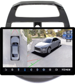 Магнитола для Chevrolet Spark M300 2009-2022, Ravon R2 (рамка глянцевая) - Teyes CC3-2K-360 монитор 13" 2K QLED на Android 10, 6Гб+128Гб, CarPlay, 4G SIM-слот, 4 камеры в комплекте