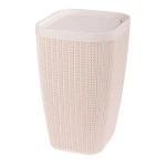 Контейнер д/мусора Вязаное плетение 10л (бежевый) (комплект 3 шт)