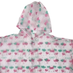 Дождевик-плащ 100 Мкрн 110*65см «Сердечки» с капюшоном и завязками, на кнопках, матовый ДоброСад