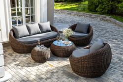 "Барселона" лаунж-зона из искусственного ротанга, цвет коричневый