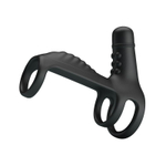 Черная вибронасадка на пенис Vibrating Penis Sling (Цвет: черный)