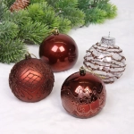 Новогодние шары «Волшебство ночи» 8 см (набор 12 шт), Шоколад