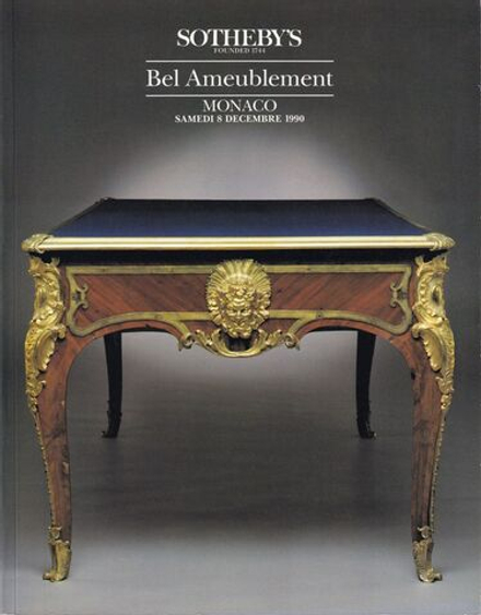 Каталог аукциона Sotheby’s, Монако, Шедевры мебели от 8 декабря 1990 года