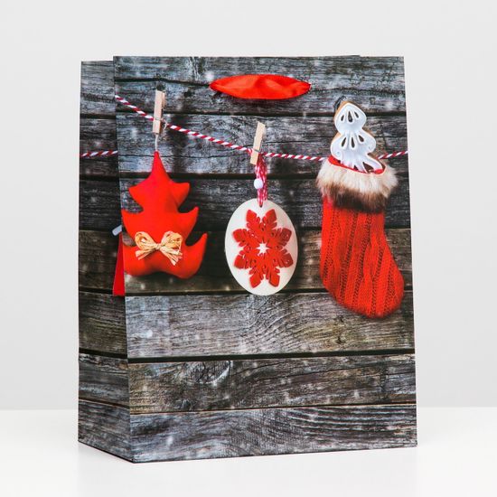 Пакет ламинированный "Игрушки на ёлку" 18 х 23 х 10