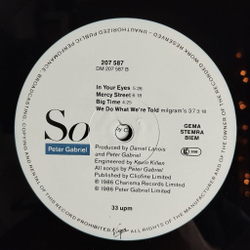 Винтажная виниловая пластинка LP Peter Gabriel So (Germany 1986)