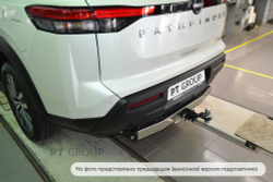Фаркоп PT GROUP /съемный квадрат/ с нержавеющей накладкой для Nissan Pathfinder 2022-(паспорт и сертификат в комплекте)(без электрики) арт.NPA-22-991124.00