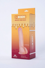 Реалистичный вибратор на присоске из кибер-кожи с выносным пультом Onjoy Remote Vibe-Dildo #6 (10 режимов) (Цвет: телесный)