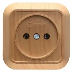 Розетка Makel Siva Ustu с заземлением накладная дуб 19805
