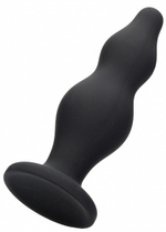 Черная анальная пробка Bubble Butt Plug - 11,6 см. (Цвет: черный)