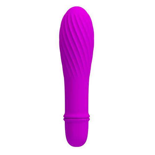 Лиловый мини вибратор 12,3см с бороздками Pretty Love Jonathan BI-014503