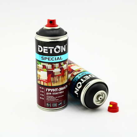 DETON SPECIAL  Аэрозольная Грунт-эмаль для Пластика Графит 520 мл