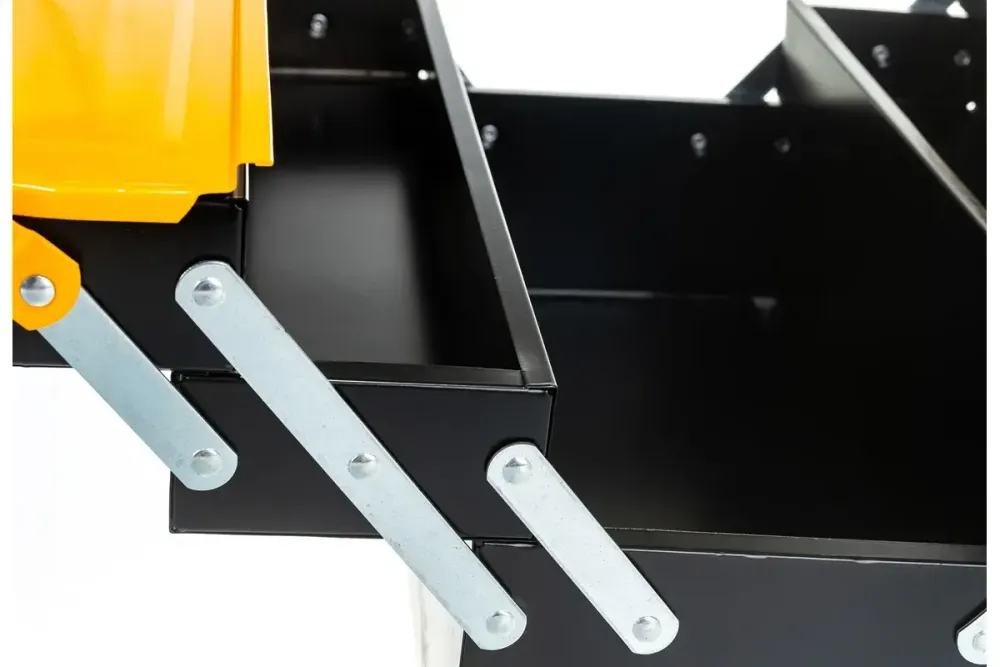 Ящик для инструмента металлический с 4-мя раздвижными отделениями 420х200х200 мм, 65679