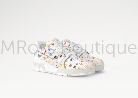 Кроссовки Louis Vuitton x Takashi Murakami белые с цветными узорами