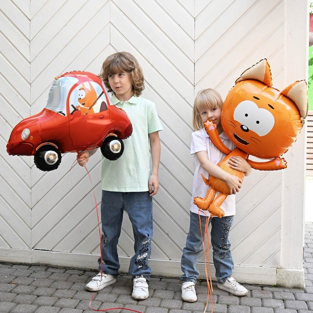 Фольгированный шар «Котэ в машине», 65 см