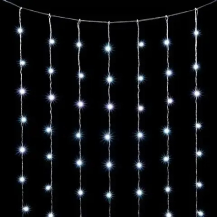 Светодиодный занавес 2*3 м., 600 белых LED ламп, облегченный, прозрачный провод ПВХ, LTC (PCL600NOT-10-2W)