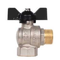 Кран шаровой латунный LD Pride 47.15.В-Н.У.Б Ду15 Ру40 угловой, вн-нр, (бабочка)