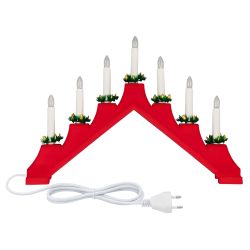 UDL-L7101-007-SWA-WW RED BRIDGE Фигура Новогодняя горка. 39.5х30.5см. 7 миниламп накаливания. Теплый белый свет. Корпус красный. Материал пластик. TM Uniel