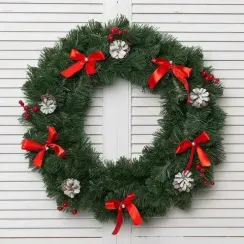 Рождественский венок Нарядный с декором 60 см., ПВХ, ЕлкиТорг (52022)