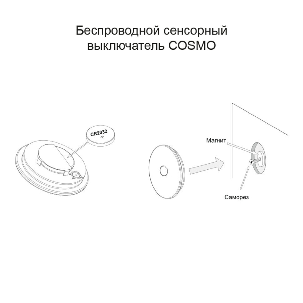 Беспроводной выключатель на касание COSMO белый, 220В