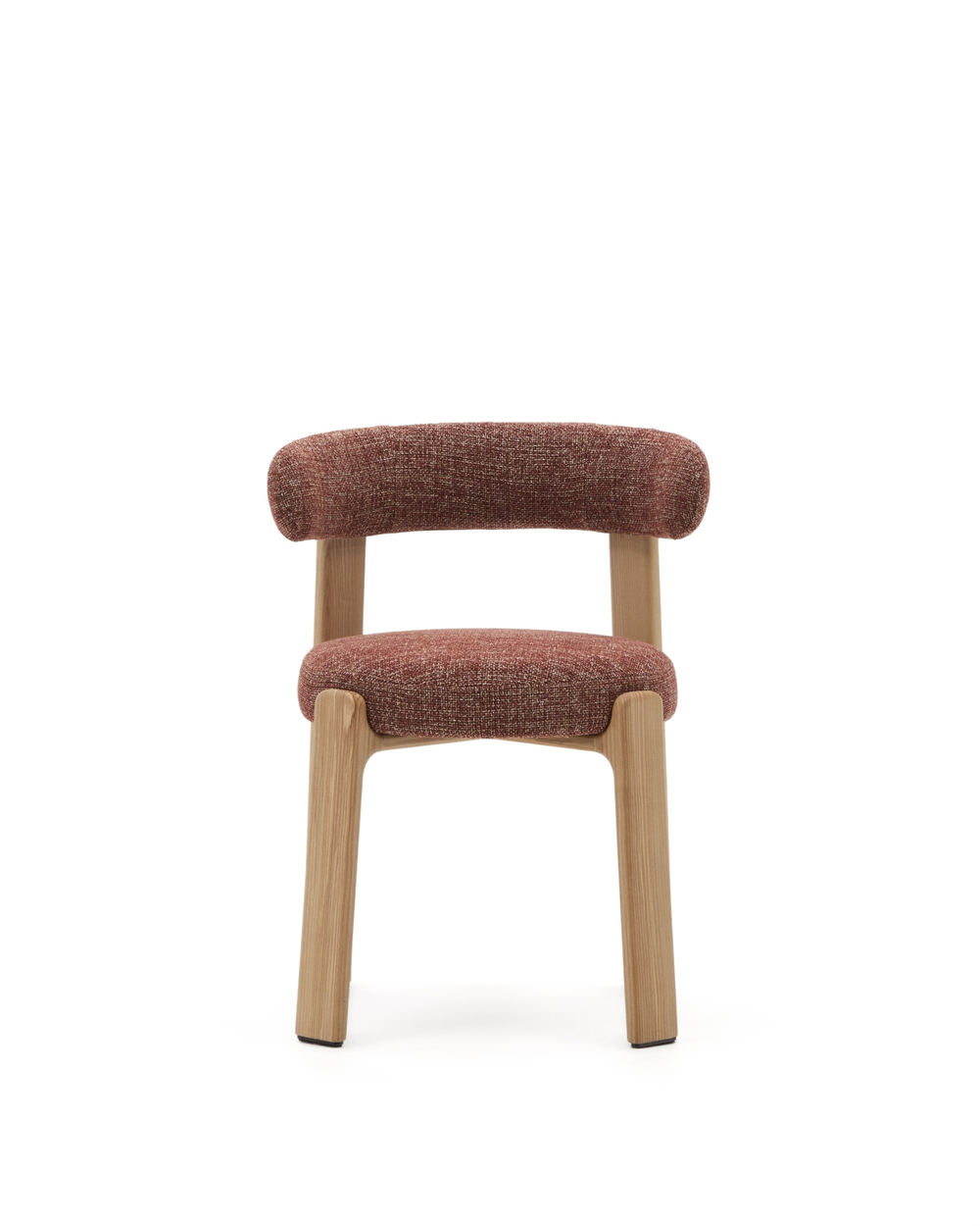 Granite Стул на 4 ножках из терракотового шенилла и массива ясеня в натуральной отделке