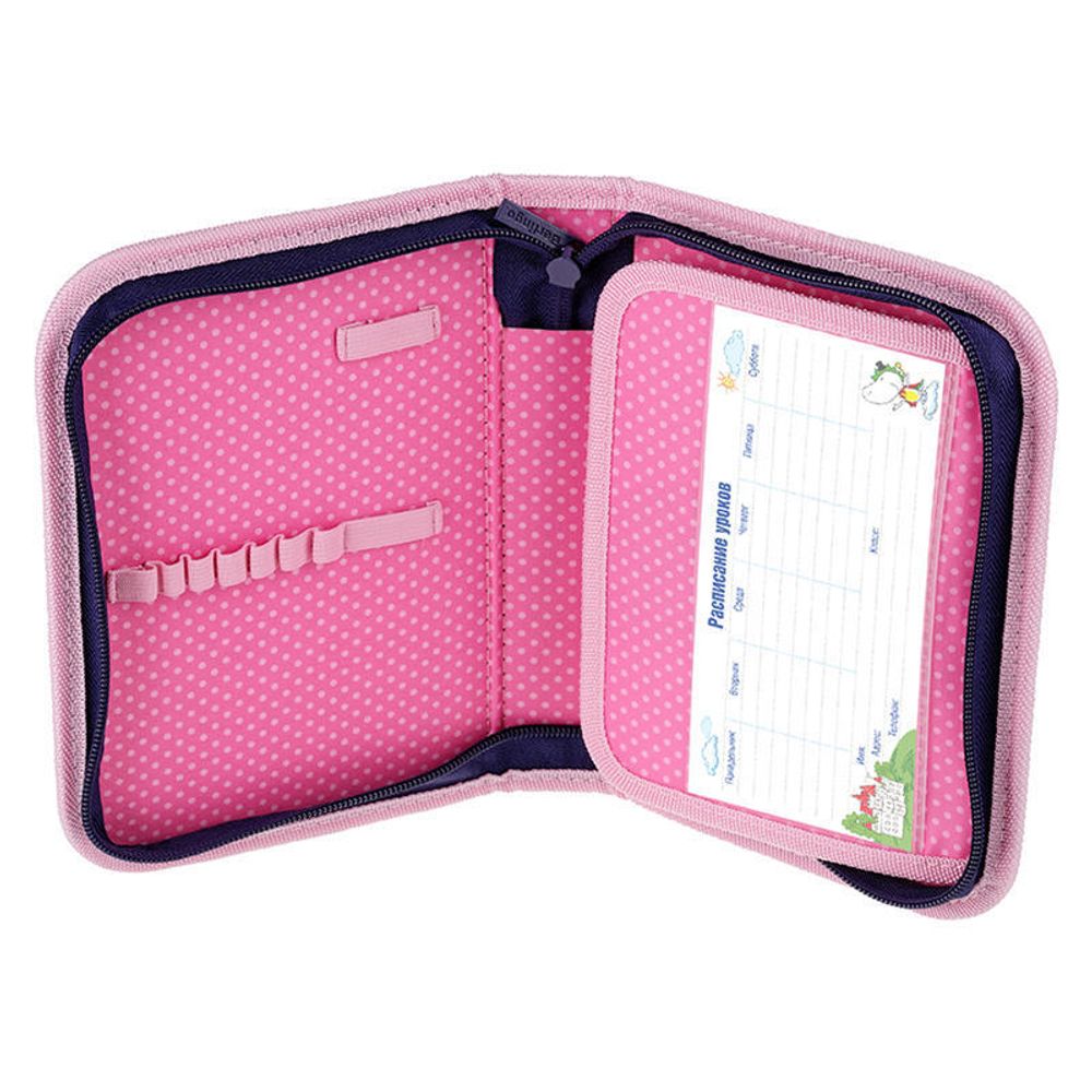 Пенал 1 отделение 200*140*40 Berlingo Happy cats, откидная планка,  ПВХ с блестками