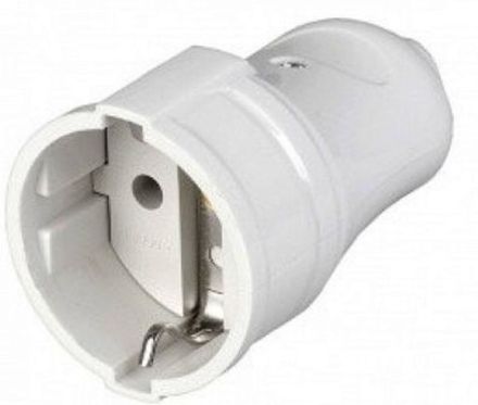 Штепсельное гнездо "UNIVersal"  с/з белое 16А 250В еврослот (Е1507)  1/20/200