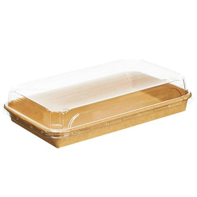 Крышка к контейнеру бумажному Sushi Box 138х221х32 мм ПЭТ 1/400