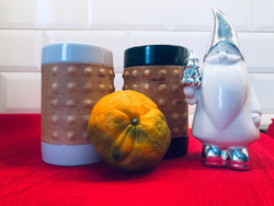 Кружка большая фарфоровая без ручки с берестой. Коллекция Dots (Пупырышки или Точки)