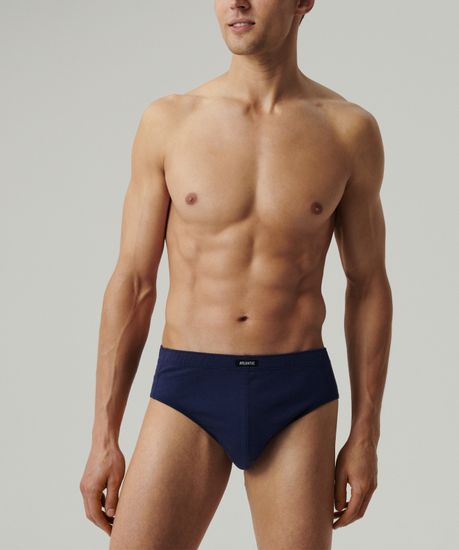 Мужские трусы (5шт) слипы классика Atlantic 5SMP-003, хлопок, темно-синий + темно-голубой + светло-зеленый + индиго + темно-голубой