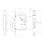 Замок врезной сувальдный MDV30/S-65.77 CP хром (длинный ключ) тех.уп.